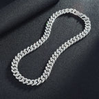 New High Quality 9MM Width Miami Cuban Chain Necklace For Men Women Hip Hop Iced Out Bling Charm Chains Necklace Fashion Jewelry