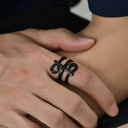 Ankh Cross Ring Layered Wrap Key of Life — Stainless Steel