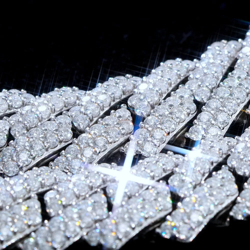 Gold Cuban Chain Necklace Moissanite 12MM Iced Out