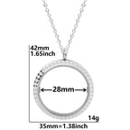 Round Pendant Necklace Locket Charm Stainless Steel Necklaces For Women Men Jewelry Chain Around Neck Necklace Decoration Gifts