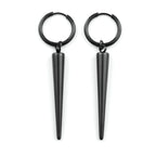 Gothic Silver Color Rivet Drop Earrings for Women Men Punk Hip Hop Metal Geometric Cone Pendant Earrings Y2K Party