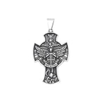 Vintage Stainless Steel Saint Michael Cross Pendant Necklaces For Men Women Fashion Religious Amulet Jewelry Gifts