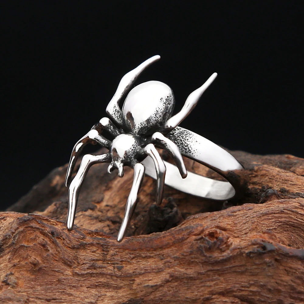 Spider Steel Ring Vintage Punk 316L Gothic Biker