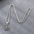 KALEN Stainless Steel 304 Vintage Compass Pendant Necklace For Men - KP117697-LU