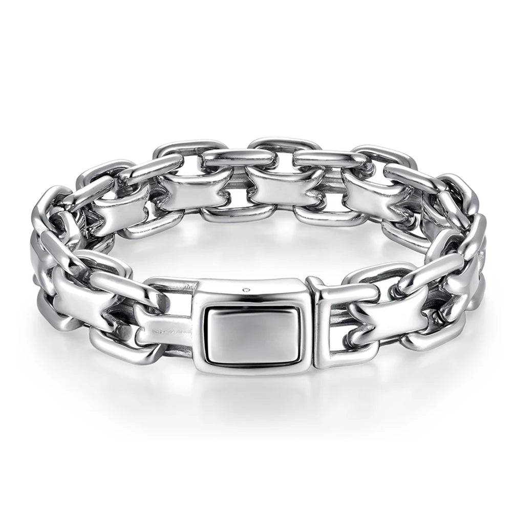 Vintage Double Zero Link Cuban Chain Bracelet — Stainless Steel