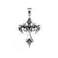 Flame Cross Pendant Necklace — Stainless Steel