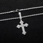 Iced Out Cross Pendant — 925 Silver
