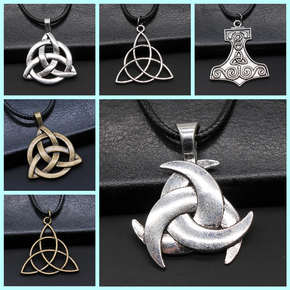 Triquetra Knot Statement Pendant Necklace