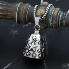 Moto Bell Star Pendant Necklace — Stainless Steel