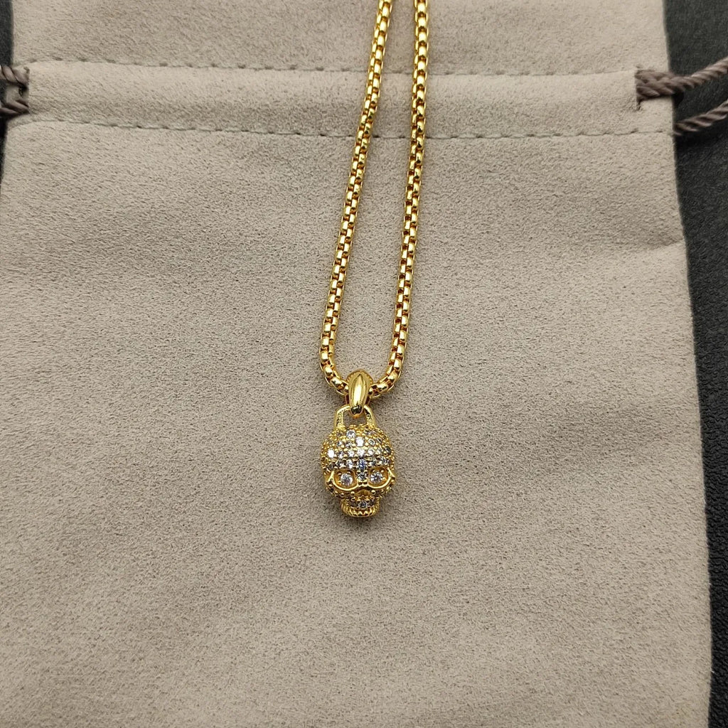 2025 New High-Quality Christmas Fashion Simple Skull Head Necklace Halloween Gift