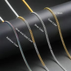Stainless Steel Cuban Chain Necklace 3MM
