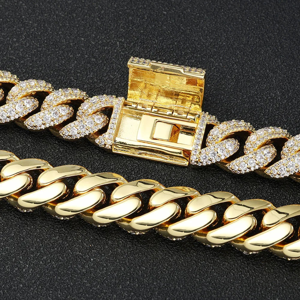 Iced Out Cuban Bracelet Stainless Steel 15MM