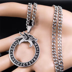 Dragon Viking Steel Pendant Nordic Rune Ouroboros