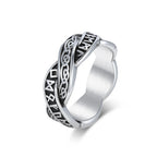 Odin Steel Ring Viking Letter Nordic Runes Punk