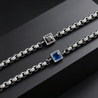Men's Zircon Charm Bracelet, 4mm Square Chain Stainless Steel Bracelets, Fashion Waterproof Jewelry Gift for Men