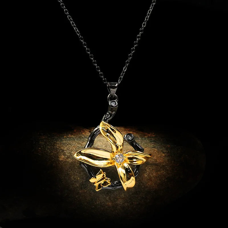 Gothic Death Moth Pendant Necklace