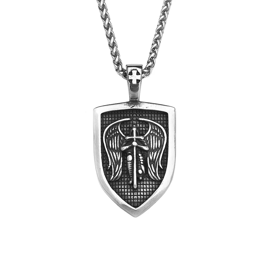 Archangel Michael Pendant — 316L Stainless Steel