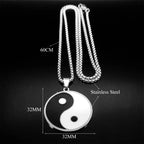 Yin Yang Statement Pendant Necklace — Stainless Steel
