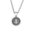Cross Saint Benedict Steel Pendant Vintage Catholic