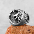Stainless Steel Viking Wolf Head Ring Never Fade Gold Color Men's Hunting Game Hunter Wolf Claw Ring Nordic Wolf