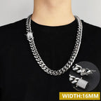 Iced Out Cuban Chain Necklace Stainless Steel Miami