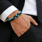 10 Styles 2Pcs Men Bracelet Set 8mm Tiger Eyes Malachite Obsidian Hematite Stone Positive Energy Healing Strand Braslet Homme