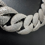 Nuoya Custom Flip Clasp Bubble Cuban Chain Iced Out Necklace Full Pave Cubic Zirconia Big Heavy Cuban Bracelet Men Gift