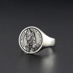 Praying Hands Cross Ring — 925 Silver