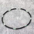 Unique Natural Stone Necklace For Men 19 Inches Short Choker Stainless Steel Buckle Square Tiger Eyes Beads Cycling Accessories