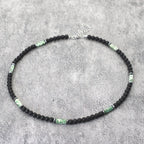 Unique Natural Stone Necklace For Men 19 Inches Short Choker Stainless Steel Buckle Square Tiger Eyes Beads Cycling Accessories