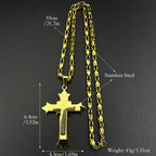 Simple Christian Cross Pendant Necklace Amulet — Stainless Steel