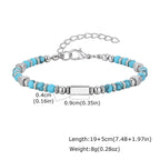 Vnox Men's Cross Natural Stone Beads Bracelets, 19-24cm Adjustable Length Lobster Clasp Trendy Chain Wristband Jewelry for Him
