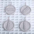 Iced Out Letter Pendant Necklace Round 8CM