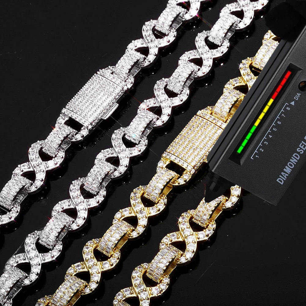 925 Silver VVS Moissanite Cuban Chain Necklace 10MM