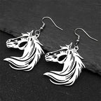 Black Horse Head Pendant Necklace — Stainless Steel