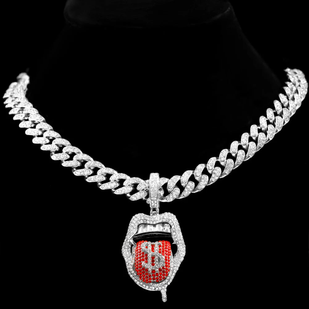 Iced Out Cuban Chain Necklace — Stainless Steel