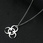 Necklace Trendy Men And Women INS Street Punk Hip-Hop JewelryNew Stainless Steel Biochemical Logo Pendant