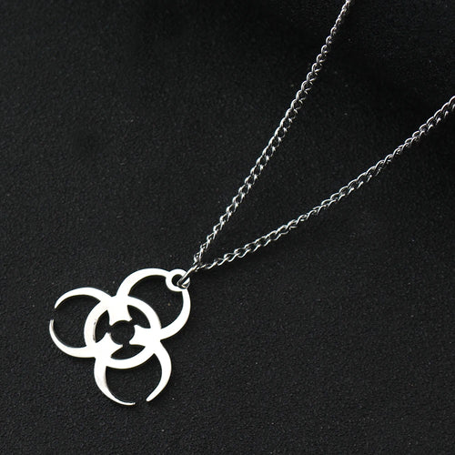 Necklace Trendy Men And Women INS Street Punk Hip-Hop JewelryNew Stainless Steel Biochemical Logo Pendant