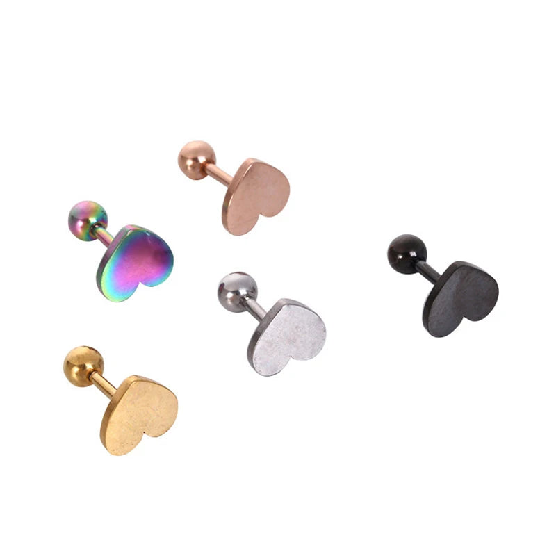 Stainless Steel Heart Stud Earrings