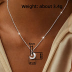 Fresh Star Moon Pendant Necklace for Women Sparkling Elegant Dainty Neck Accessory Charms Gentle Wedding Party Jewelry