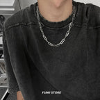 Textured Wrapped Choker Necklace — Stainless Steel