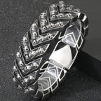 Gothic 25MM Width Skull Head Link Chain Bracelet for Men 316L Stainless Steel Men's Bracelets Punk Rock Jewelry