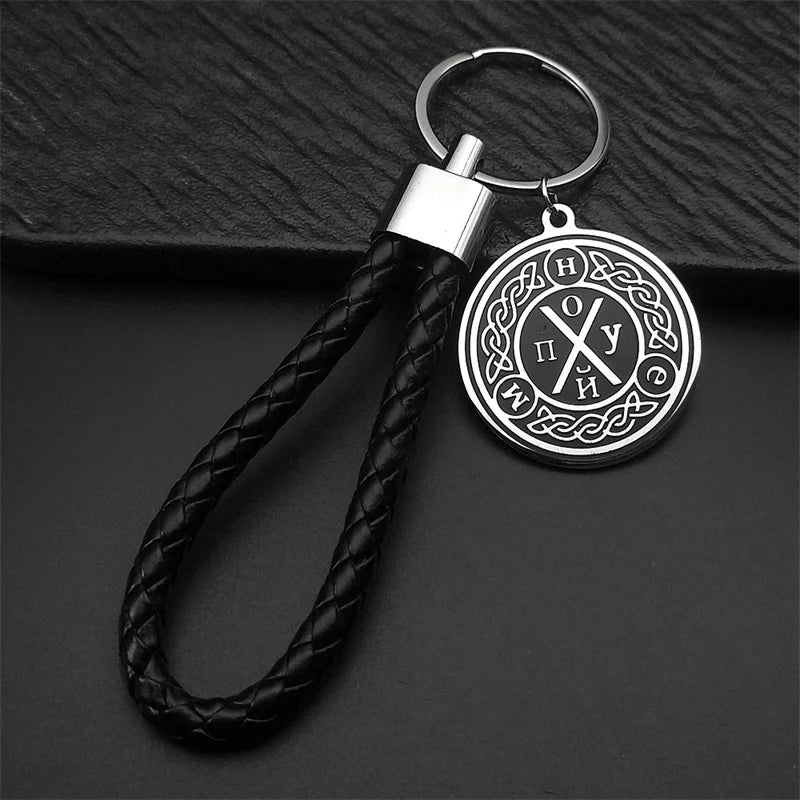 Viking Silver Pendant Celtic Knot Leather Key