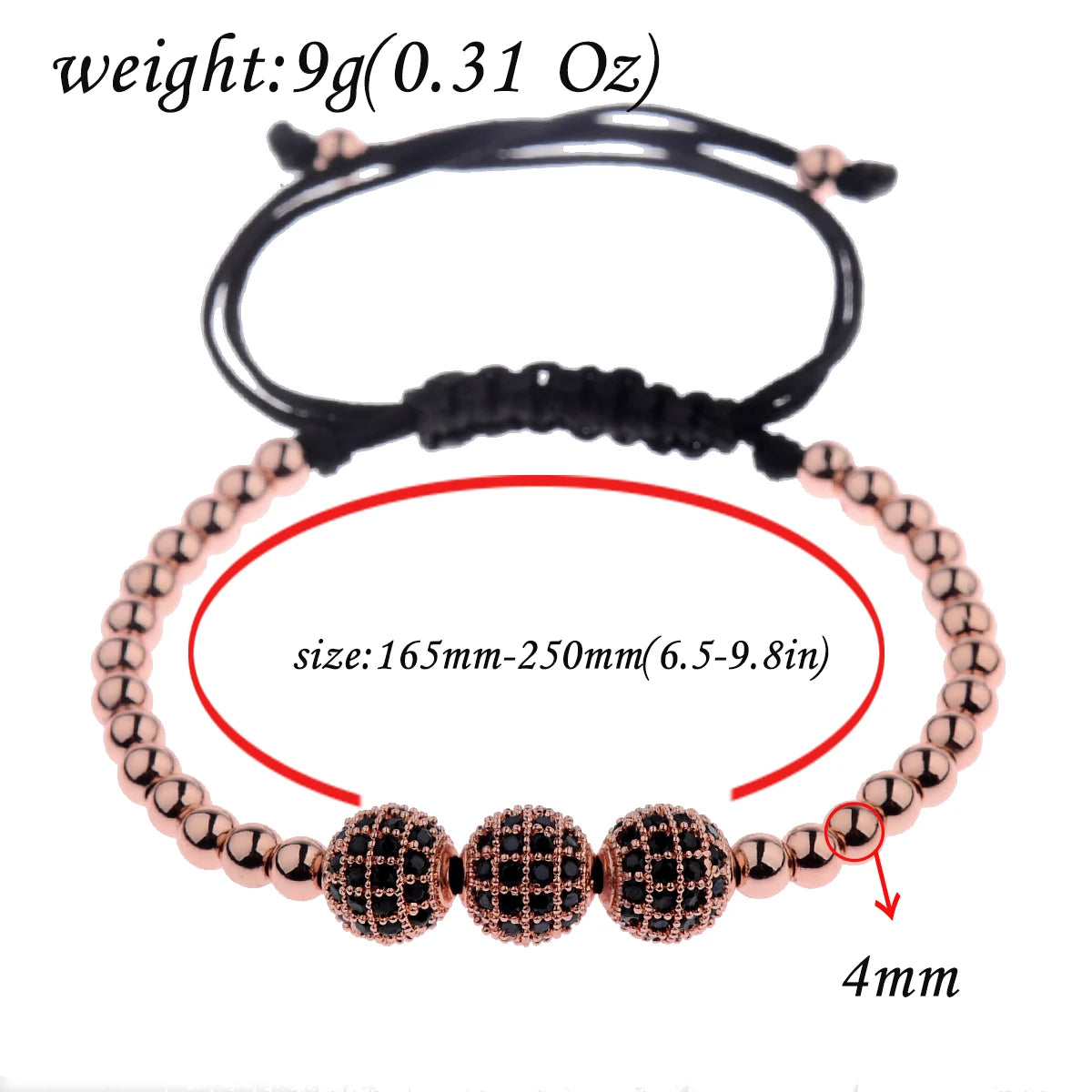 Luxury Micro Pave CZ 8mm Disco Charm Men Bracelet Classic Hematite Beaded Woven Bracelets Bileklik Women Jewelry