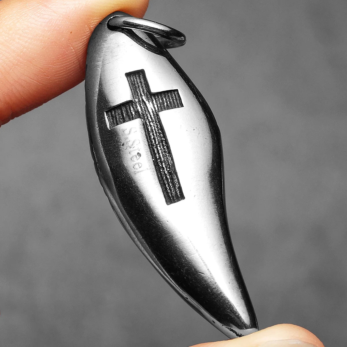 Cross Skull Pendant Necklace Stainless Steel