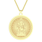 CHENGXUN Hindu Ganesha Coin Pendant Necklace for Men Womens Lord Ganesha Medallion Charm Neck Chain Spirit Totem Jewelry