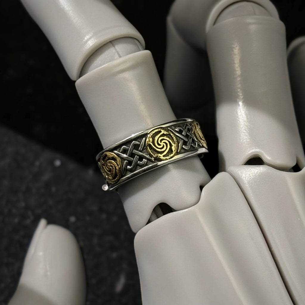 Celtic Dara Knot Spiral Open Ring — Silver-Tone