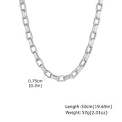 Chunky Embossed Chain Necklace — Stainless