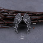 Stainless Steel Classic Angel Wings Necklace Men's Fashion Animal Boutique Handmade Hip Hop Pendant Jewelry Gift