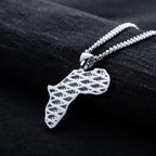 Iced Out Africa Map Pendant — 925 Silver